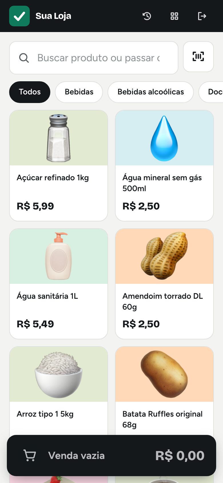Sistema Certa aberto no celular